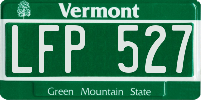 VT license plate LFP527