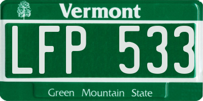 VT license plate LFP533