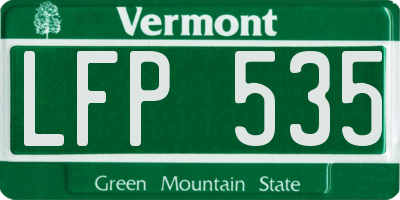 VT license plate LFP535