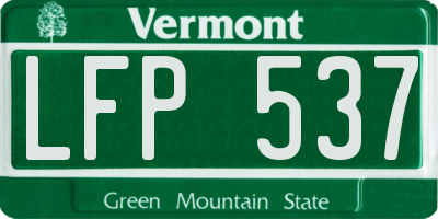 VT license plate LFP537