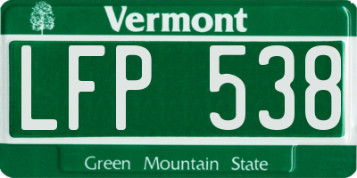 VT license plate LFP538
