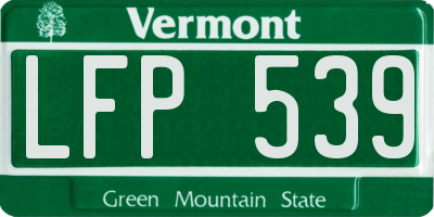 VT license plate LFP539