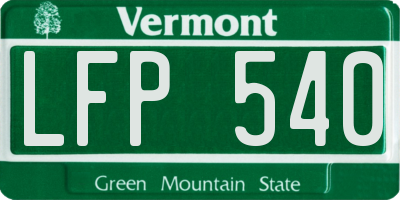 VT license plate LFP540