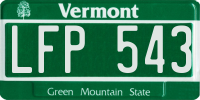 VT license plate LFP543