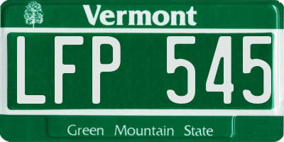 VT license plate LFP545