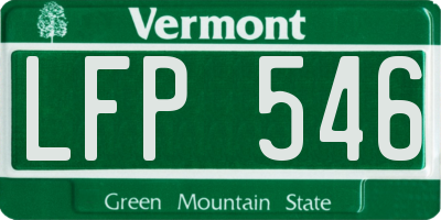VT license plate LFP546