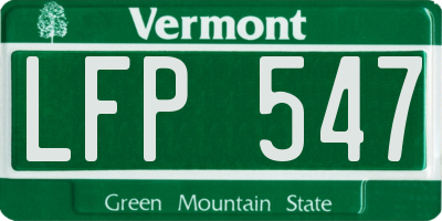 VT license plate LFP547
