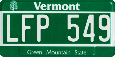 VT license plate LFP549