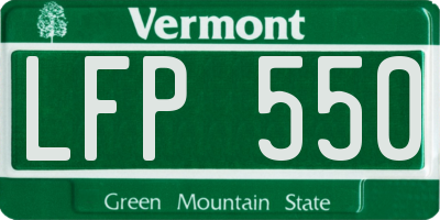 VT license plate LFP550