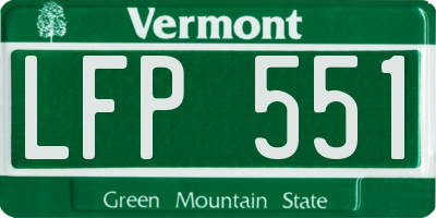VT license plate LFP551