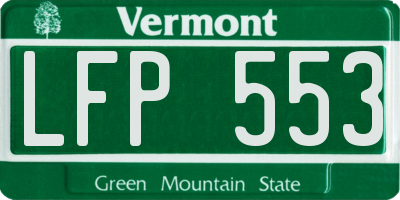 VT license plate LFP553
