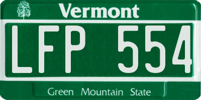 VT license plate LFP554