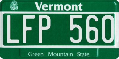 VT license plate LFP560