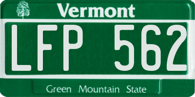 VT license plate LFP562