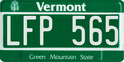 VT license plate LFP565