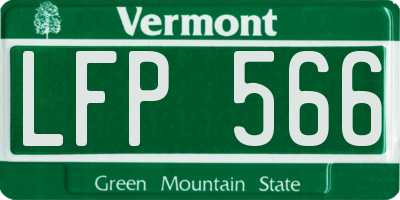 VT license plate LFP566