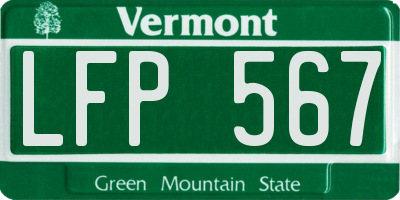 VT license plate LFP567