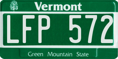 VT license plate LFP572