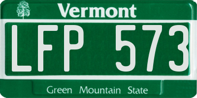 VT license plate LFP573