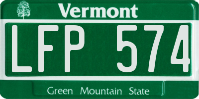 VT license plate LFP574