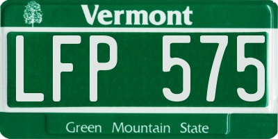 VT license plate LFP575