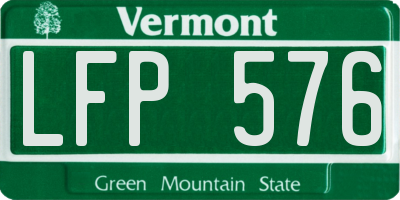 VT license plate LFP576