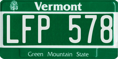 VT license plate LFP578
