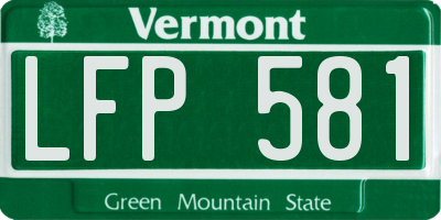 VT license plate LFP581