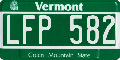 VT license plate LFP582