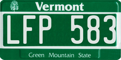 VT license plate LFP583