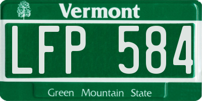 VT license plate LFP584
