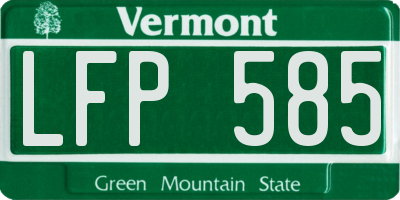 VT license plate LFP585