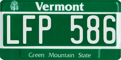 VT license plate LFP586