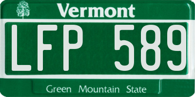 VT license plate LFP589