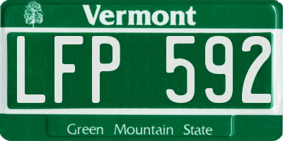VT license plate LFP592