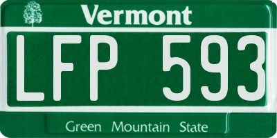 VT license plate LFP593