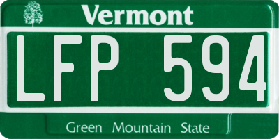 VT license plate LFP594