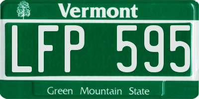 VT license plate LFP595