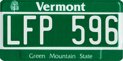VT license plate LFP596