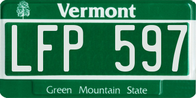 VT license plate LFP597