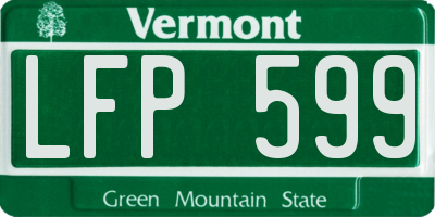 VT license plate LFP599