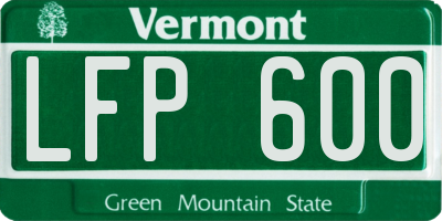 VT license plate LFP600