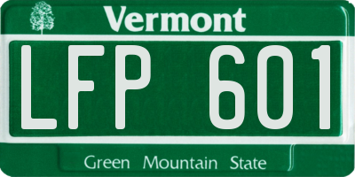 VT license plate LFP601