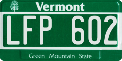 VT license plate LFP602