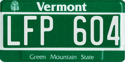 VT license plate LFP604