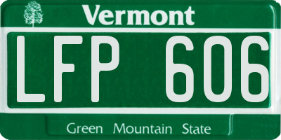 VT license plate LFP606