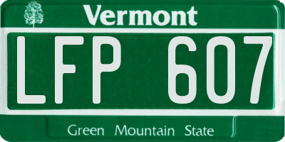 VT license plate LFP607