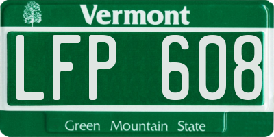 VT license plate LFP608