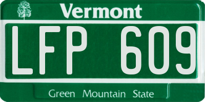 VT license plate LFP609
