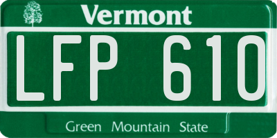 VT license plate LFP610